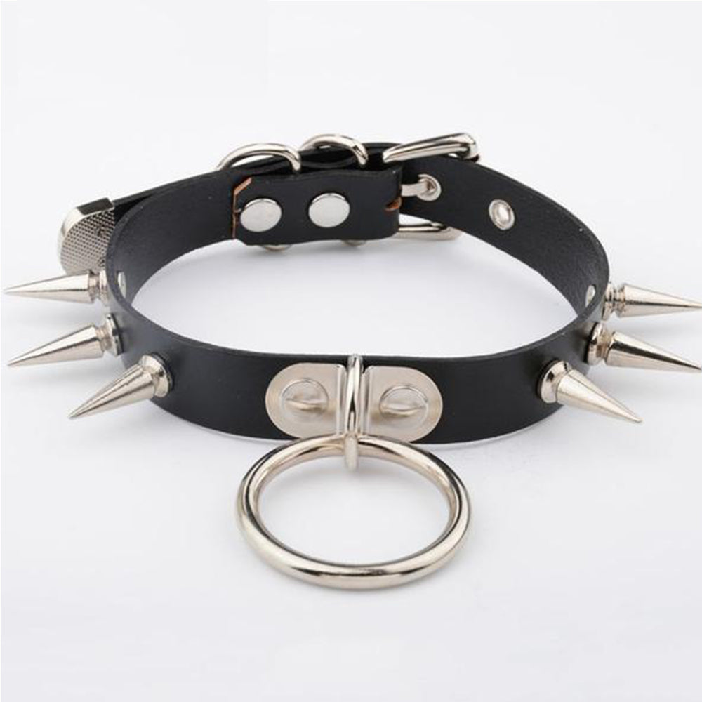 Choker Silver Spikes Rivet