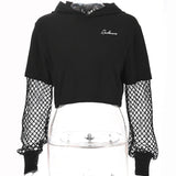 Fish net Long-sleeve Hooded