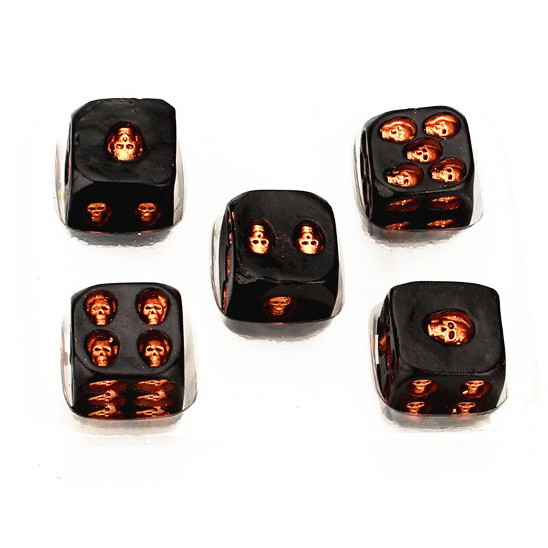 5pcs/set Black Skull Dice