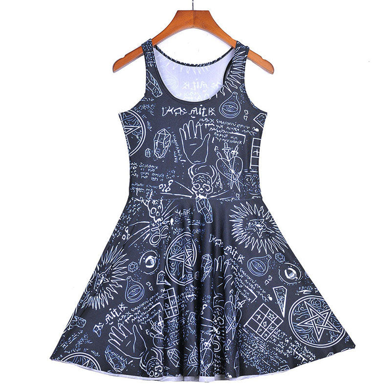 Sleeveless Skater Pleated Dress