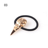 Punk Hair Tie Gothic Raven Skull Elastic