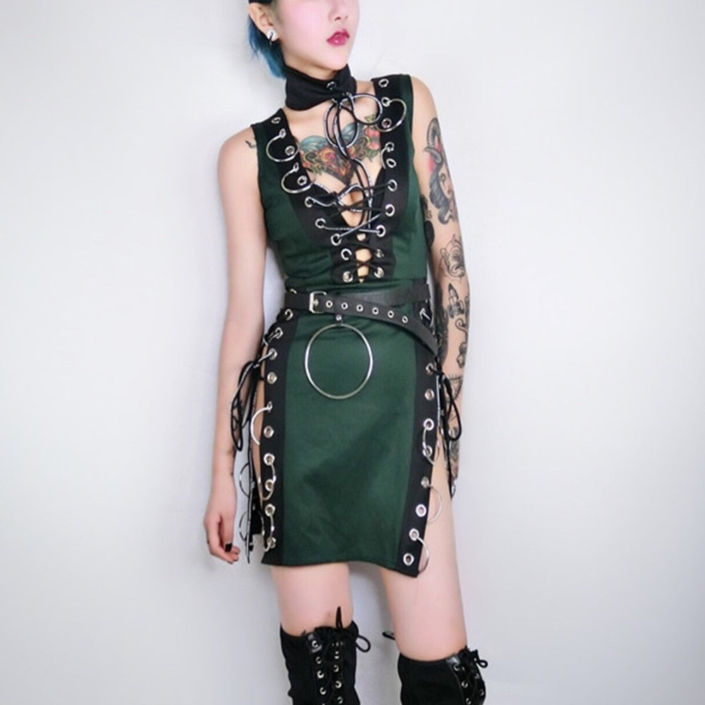 Gothic Black Split Sexy Mini Dresses