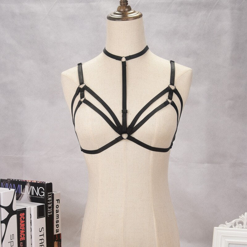 Garter Belt Rave Pastel Gothic Cage Bra