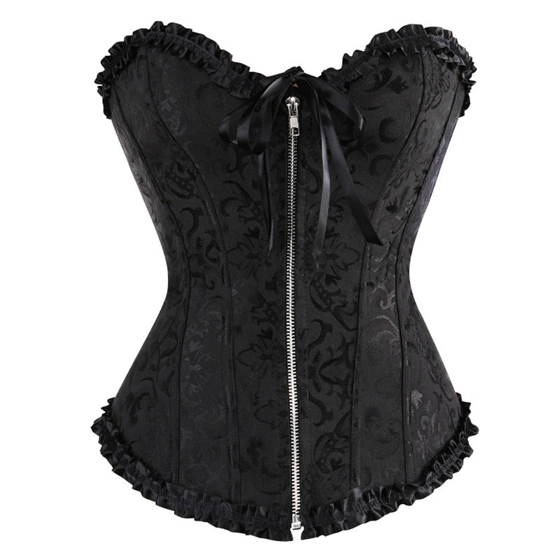 Gothic Sexy Zipper Corset Bustiers Vintage