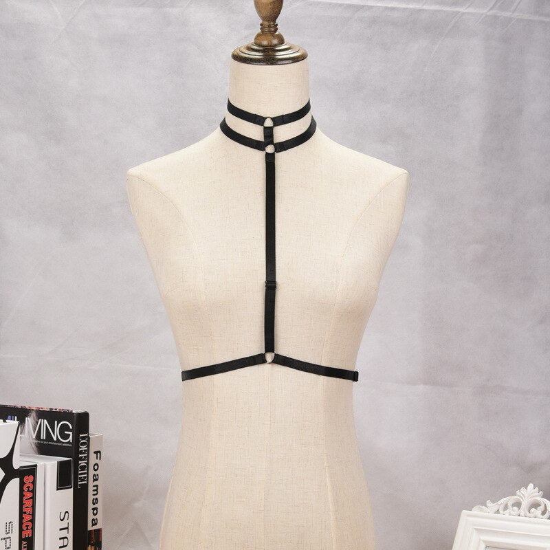 Garter Belt Rave Pastel Gothic Cage Bra