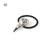 Punk Hair Tie Gothic Raven Skull Elastic