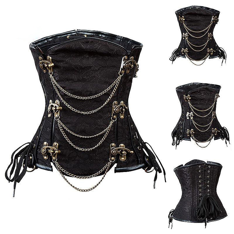 Gothic Vintage Brocade Steampunk Corset