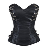 Faux Leather Black Corset