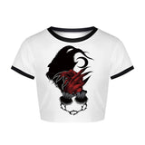 Gothic Halloween Graphic Top Tees