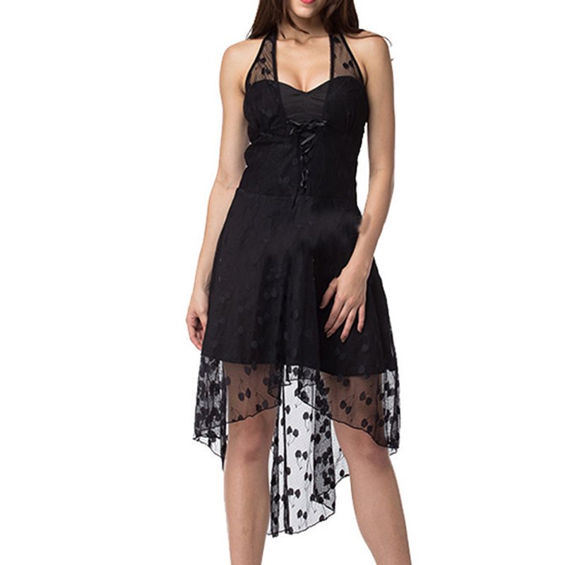 Sexy Dress Mesh Polka Dot Elegant