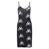 Sexy Dress Women Gothic Skull Print