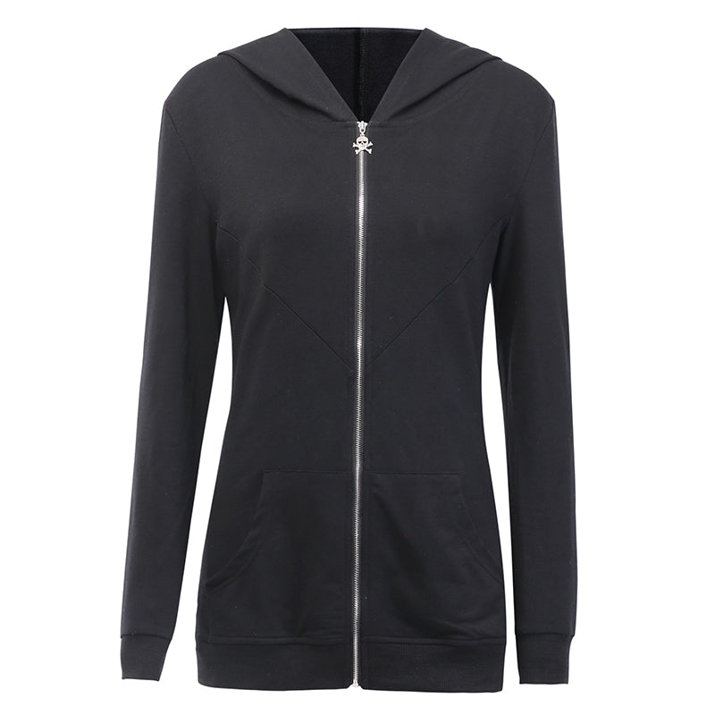 Skull Printed Loose Lady Pullover