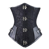 Corset Brown Black Steel Bone Underbust