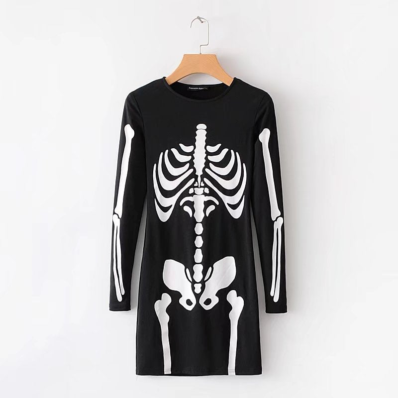 Printing Long Sleeve Dress
