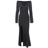 Sexy Dress Women Bat Hollow Out