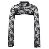 Sexy Lace Short Sweatshirts Women Tops