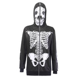 Skull Printed Hooded Halloween