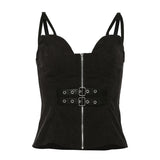 Zipper Camis Sleeveless Sexy Tops