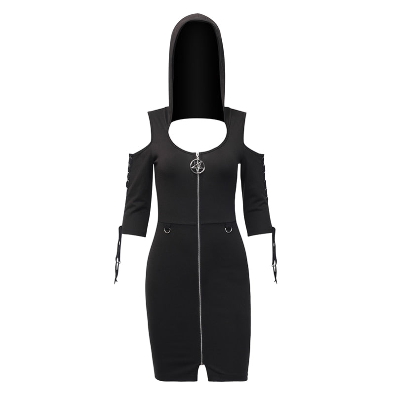 Hooded Star Zipper Dress