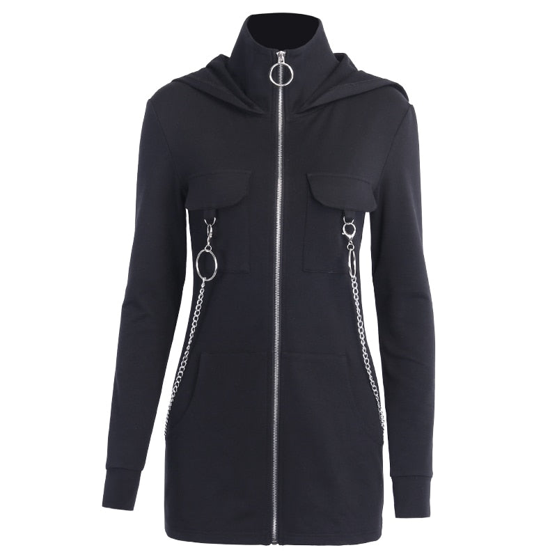 Hooded Sweatshirts Women Coats Zipper