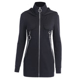 Hooded Sweatshirts Women Coats Zipper
