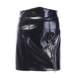 Sexy High Waist Mini Skirt PU Leather
