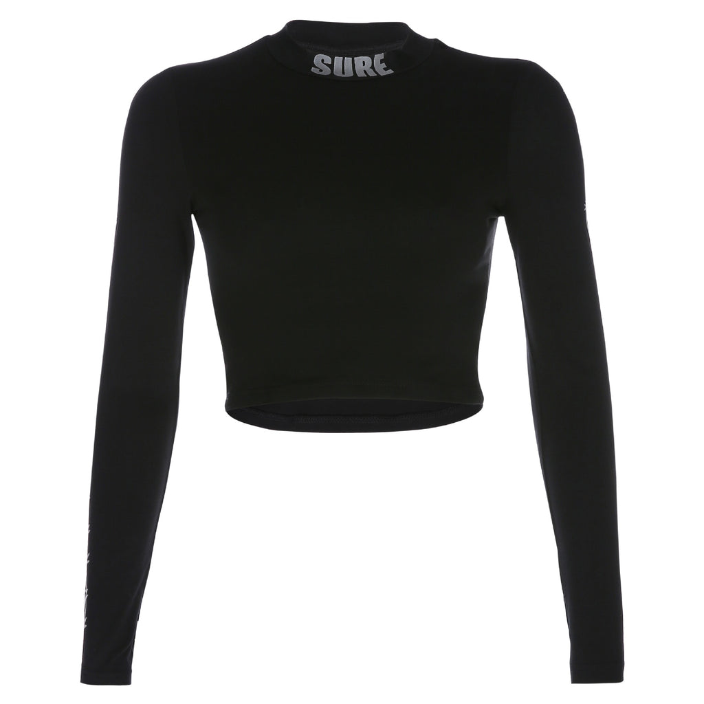 Long Sleeve Crop Top Reflective