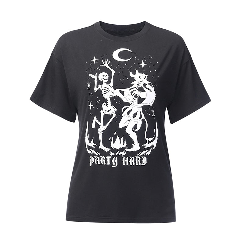 Skull Print Women T-shirt