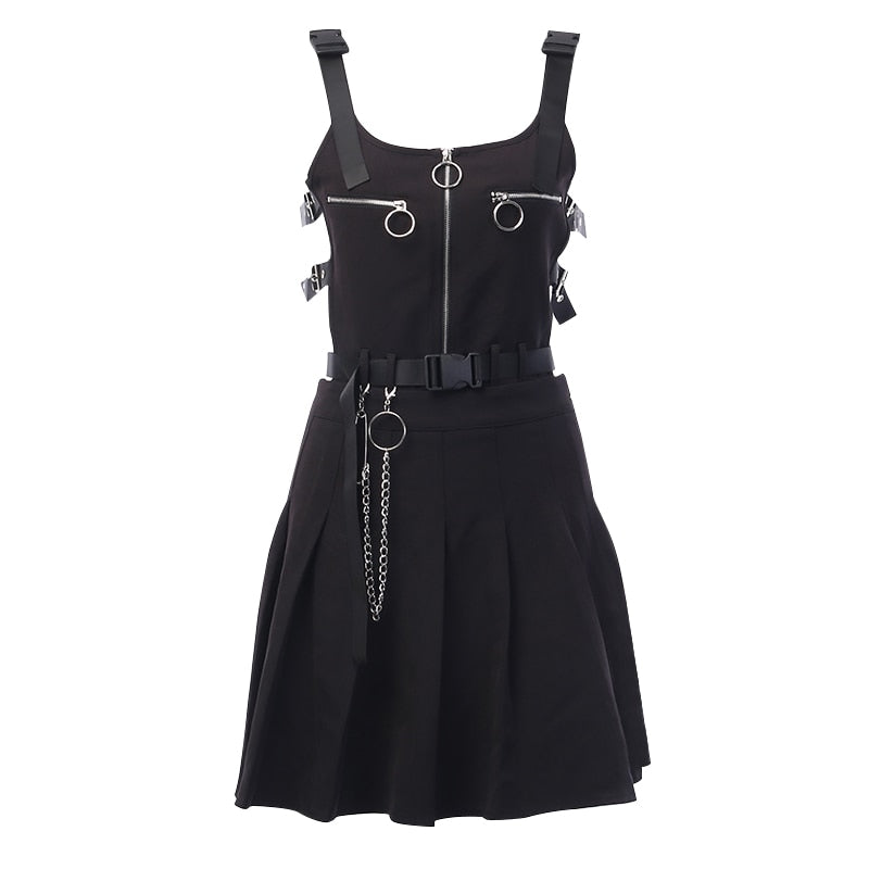 Hollow Out Buckle Belt Dresses