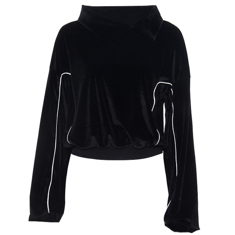 Gothic Punk Crop Female Hoodies