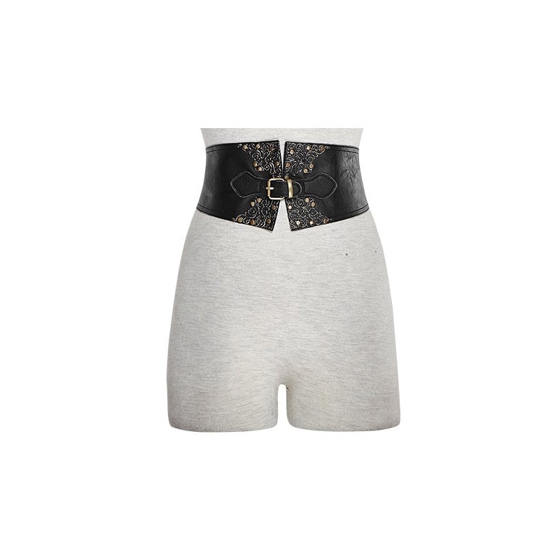Gothic Retro Pattern Black Girdle