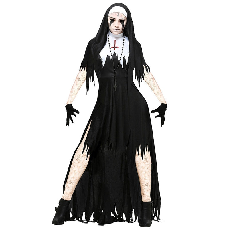 Halloween Costumes Horror Nun Set