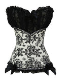 Floral Zipper Overbust Corset