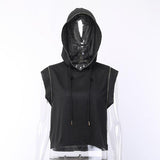 Gothic Punk Sleeveless Hoodie