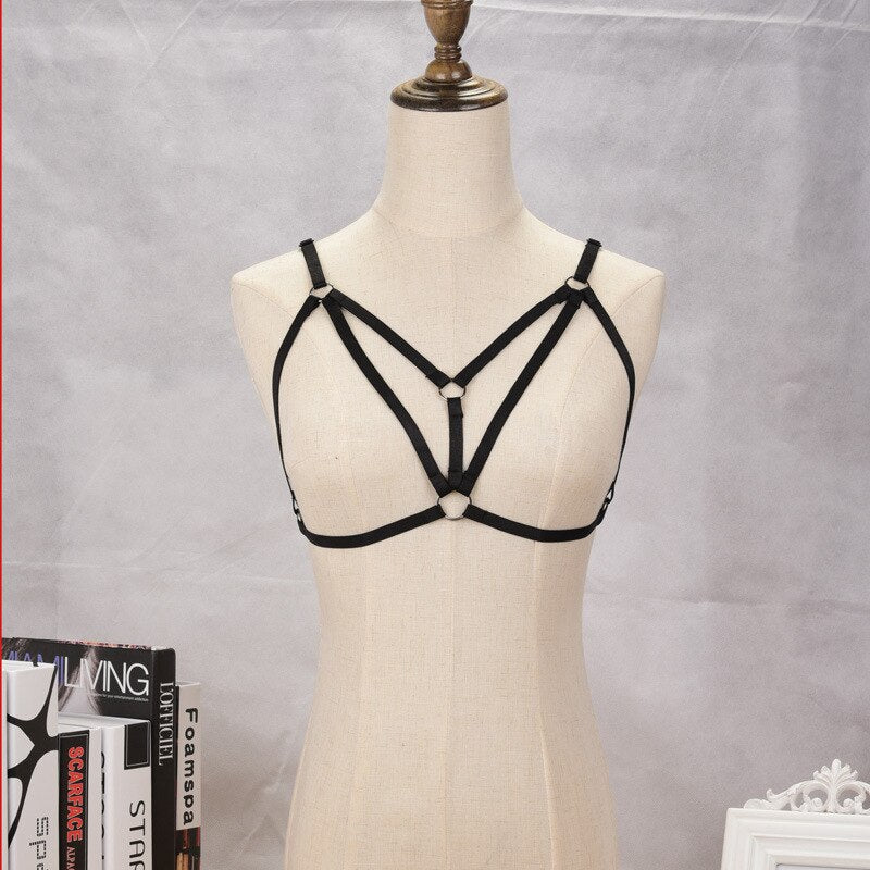 Garter Belt Rave Pastel Gothic Cage Bra