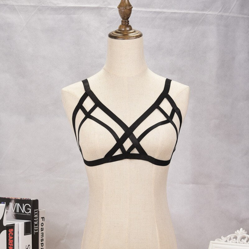 Garter Belt Rave Pastel Gothic Cage Bra