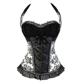 Floral Zipper Overbust Corset