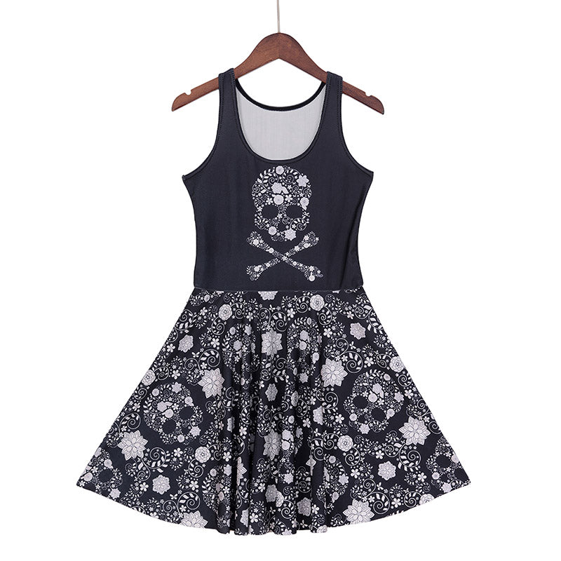 Sleeveless Skater Pleated Dress