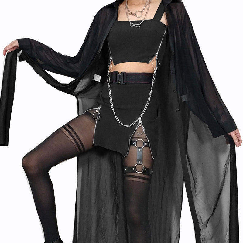 Mini Skirt Sexy Crop Top Two Pieces Sets