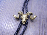Chain Sheep Head Leather Necklace Long Tie Pendant