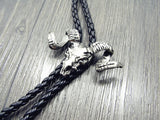 Chain Sheep Head Leather Necklace Long Tie Pendant