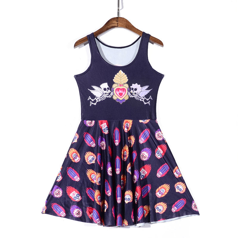 Sleeveless Skater Pleated Dress