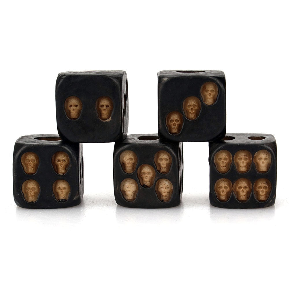 5pcs/set Black Skull Dice