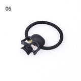 Punk Hair Tie Gothic Raven Skull Elastic