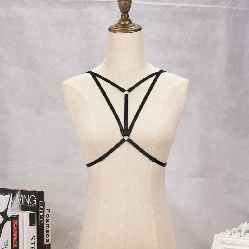 Garter Belt Rave Pastel Gothic Cage Bra