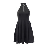 High Waist Pleated Dress Gothic Darkness