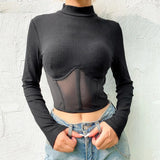 Vintage Black Gothic Female T-shirt