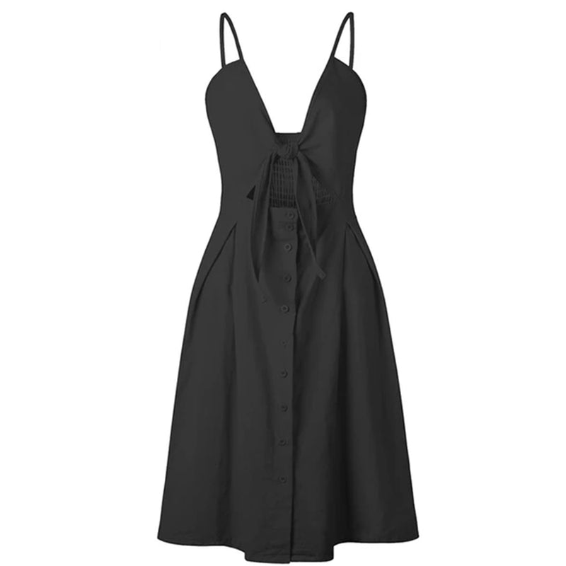 Vintage Sexy Button Summer Dresses