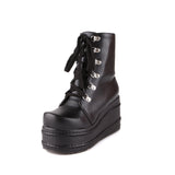 Punk Black Gothic Lace Up Boots