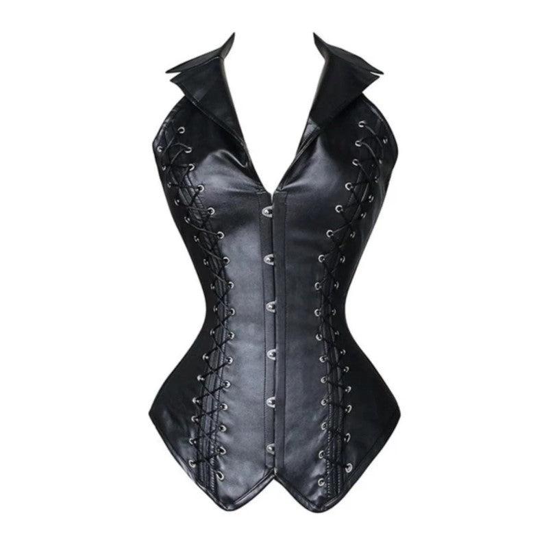 Faux Leather Corset